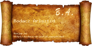 Bodacz Arisztid névjegykártya